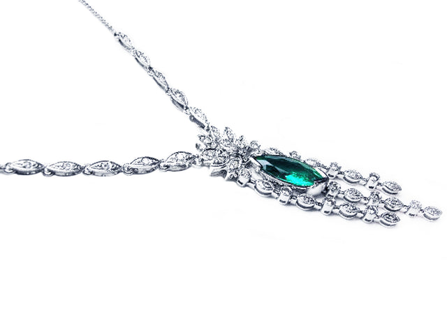 Emerald marquise necklace made in USA