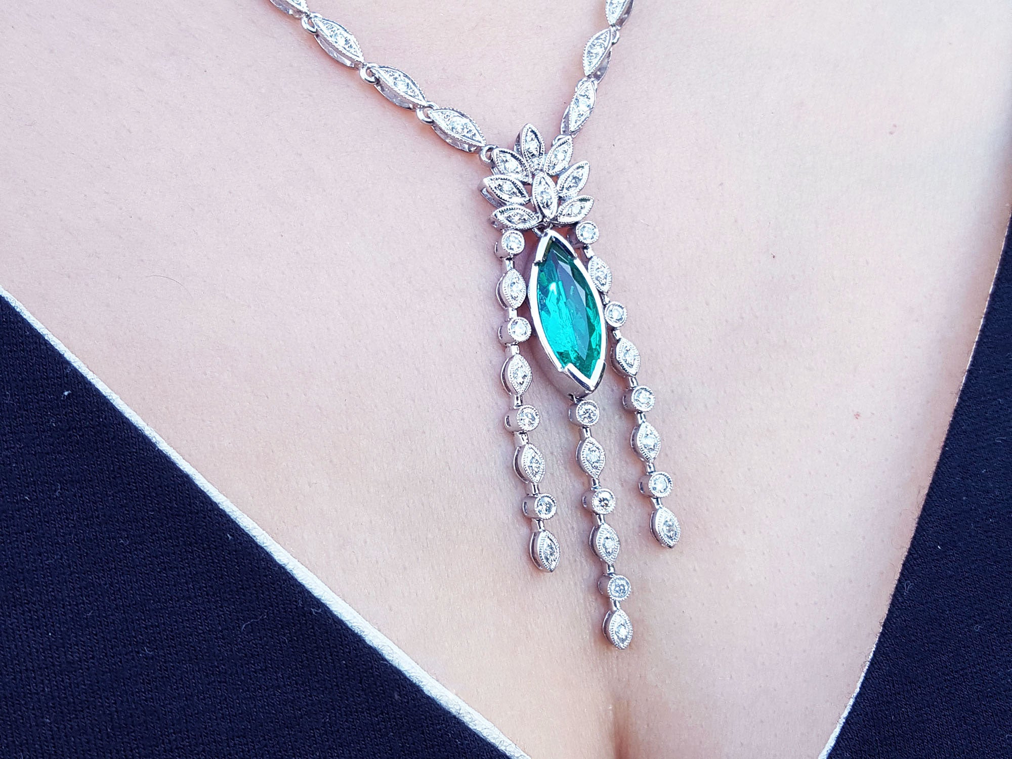Real Colombian emerald necklaces