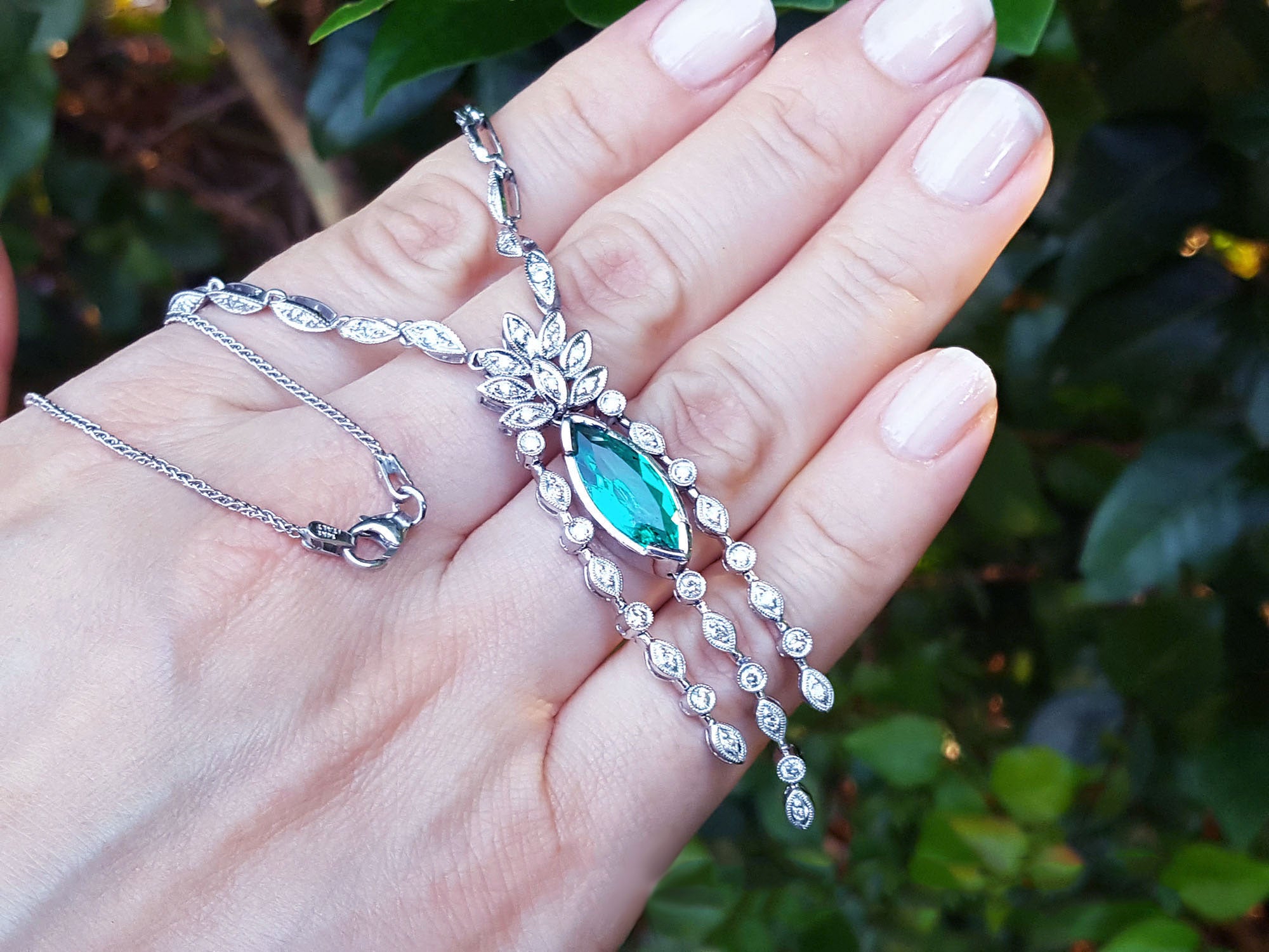 Genuine Muzo Colombia emerald necklaces