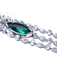 Emerald and diamond marquise necklace