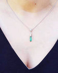 Emerald solitaire briolette necklace