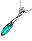 Emerald green fire briolette necklace