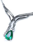 Pear shaped emerald necklace