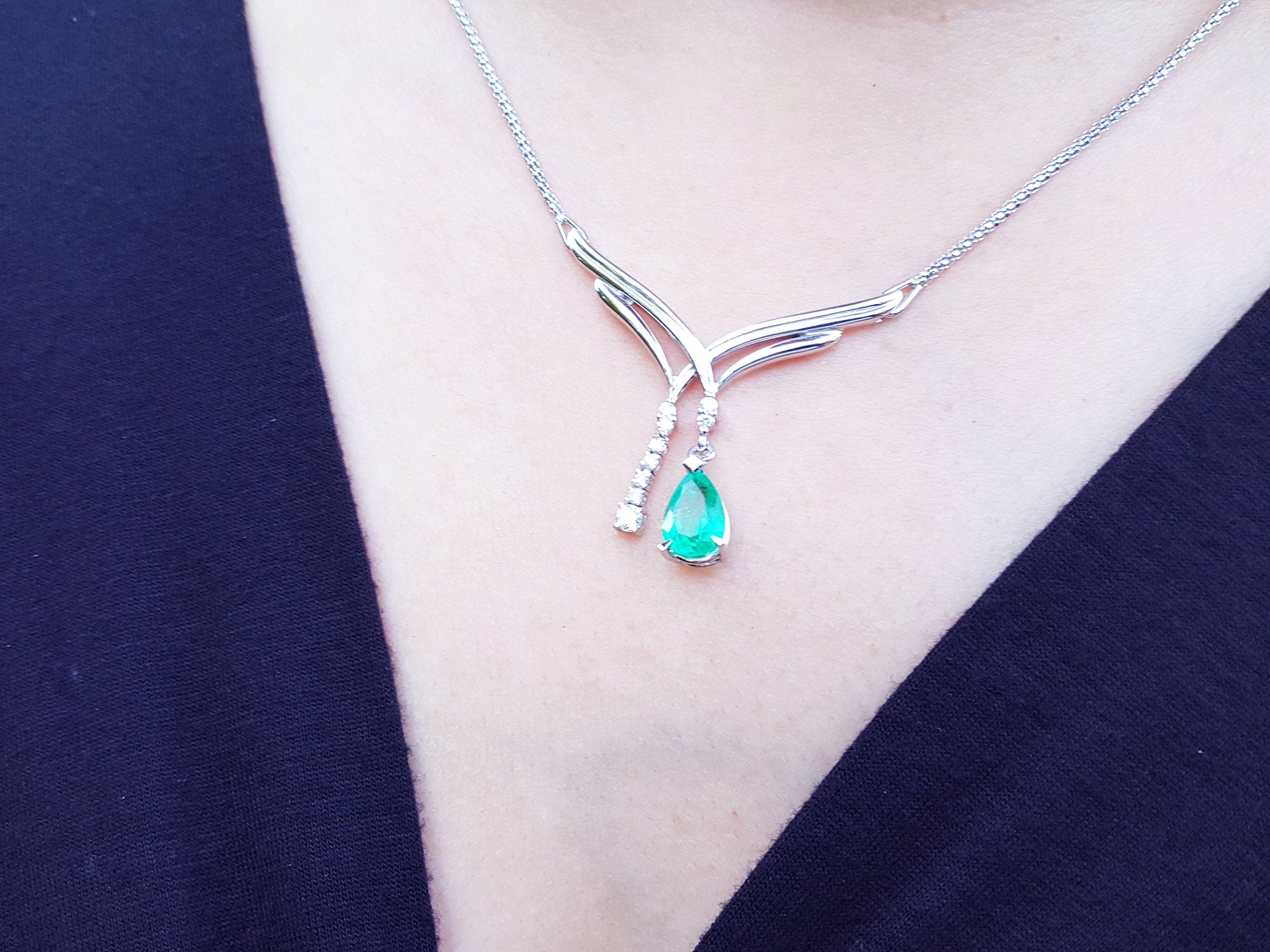 Emerald and diamond necklaces