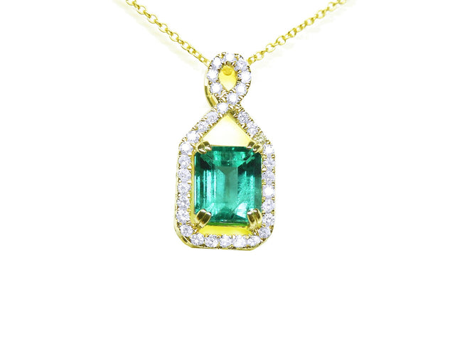 Emerald diamond necklace