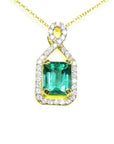 Emerald diamond necklace