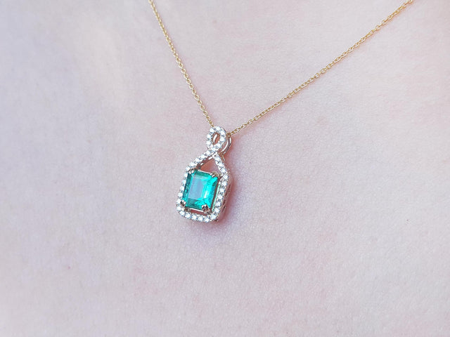 May birthstone emerald necklace