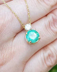 Emerald and diamond fine jewelry necklace