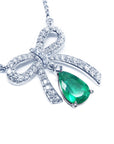 Bow-tie emerald necklace