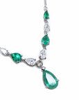 Emerald and diamond necklace for sale