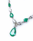 Pear shaped Colombian emerald necklace