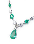 Pear shaped Colombian emerald necklace