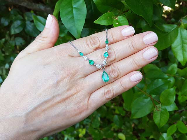 Emerald necklace made in USA