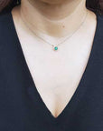 Women's horseshoe emerald necklace