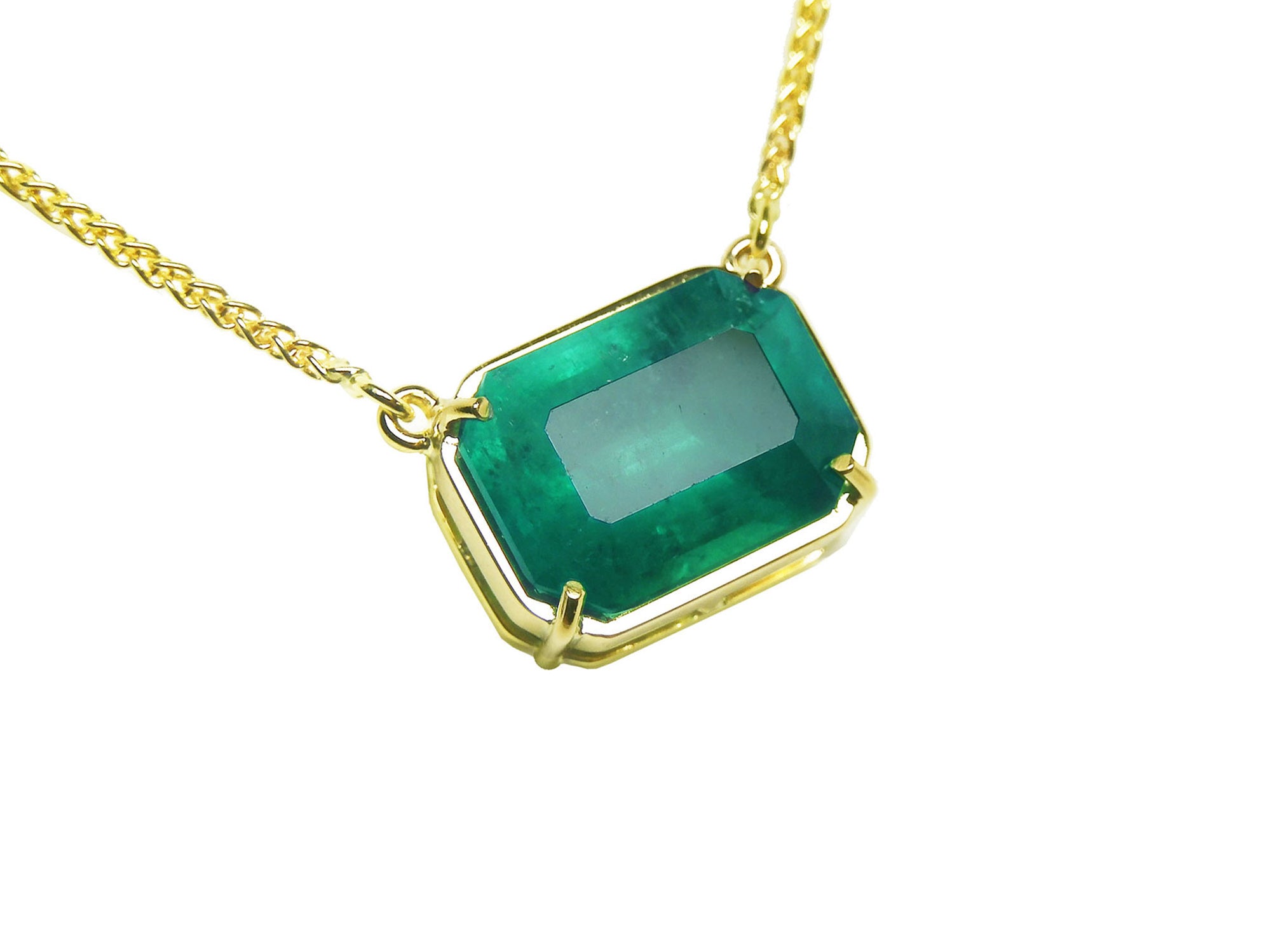 Emerald solitaire necklaces for sale