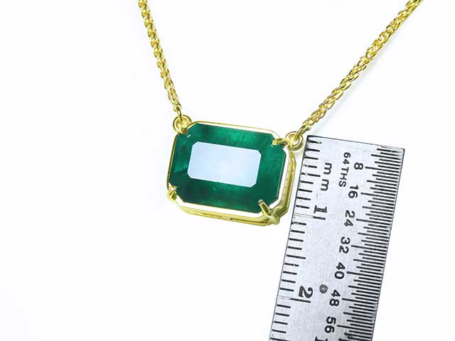 Bluish green emerald necklace for sale