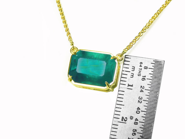 Bluish green emerald necklace for sale