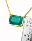 Bluish green emerald necklace for sale