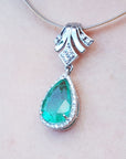 6.01 ct. Enhancer Emerald Necklace Pear Shaped