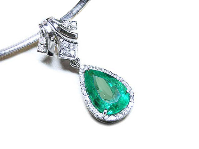 Authentic Colombian emerald enhancer necklace