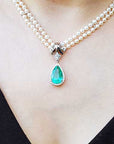 Authentic Colombian emerald enhancer necklace