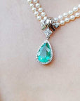 Bridal emerald enhancer necklace