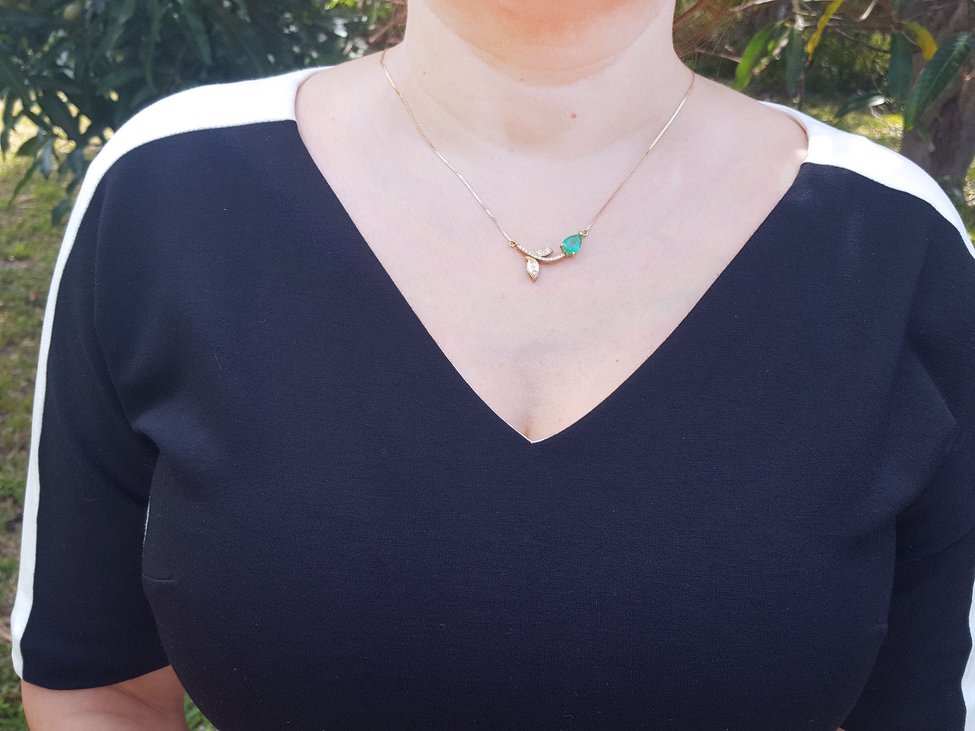 Pear shaped Emerald necklace