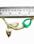 Emerald and diamond twig necklace