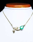 Emerald gold twig necklace for sale