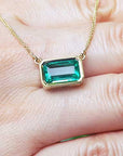 Authentic Colombian emeralds bezel set solid gold jewelry