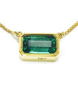 Slider Colombian emerald bezel set necklace