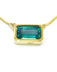 Slider Colombian emerald bezel set necklace