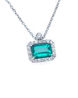 White gold emerald necklace