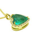 From Muzo Colombian heart emerald necklace