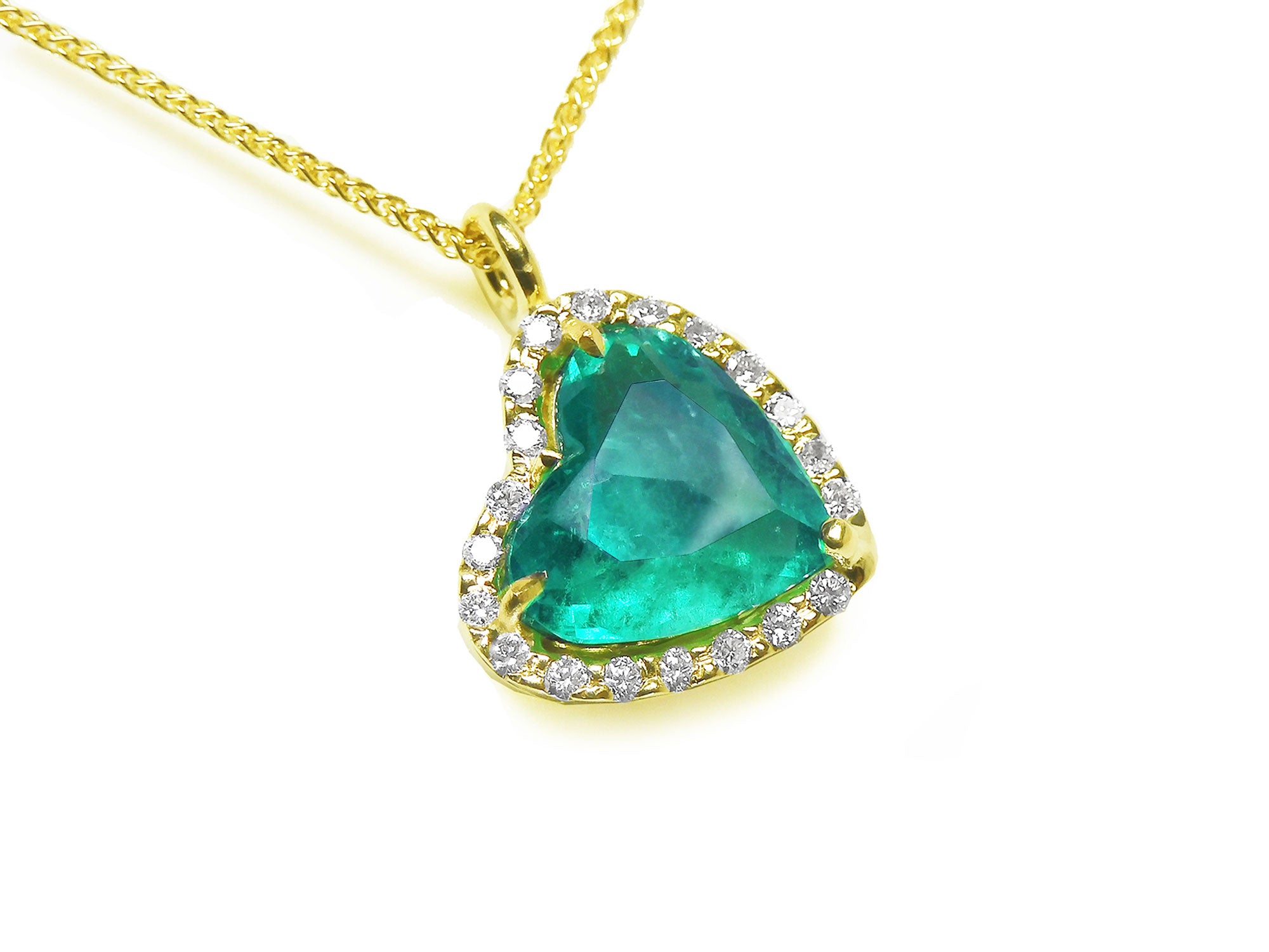 Halo emerald necklaces for sale