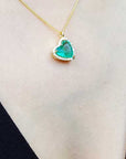 May birthstone heart emerald necklace