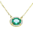 Oval cut emerald necklace