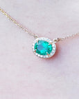 Halo emerald necklace