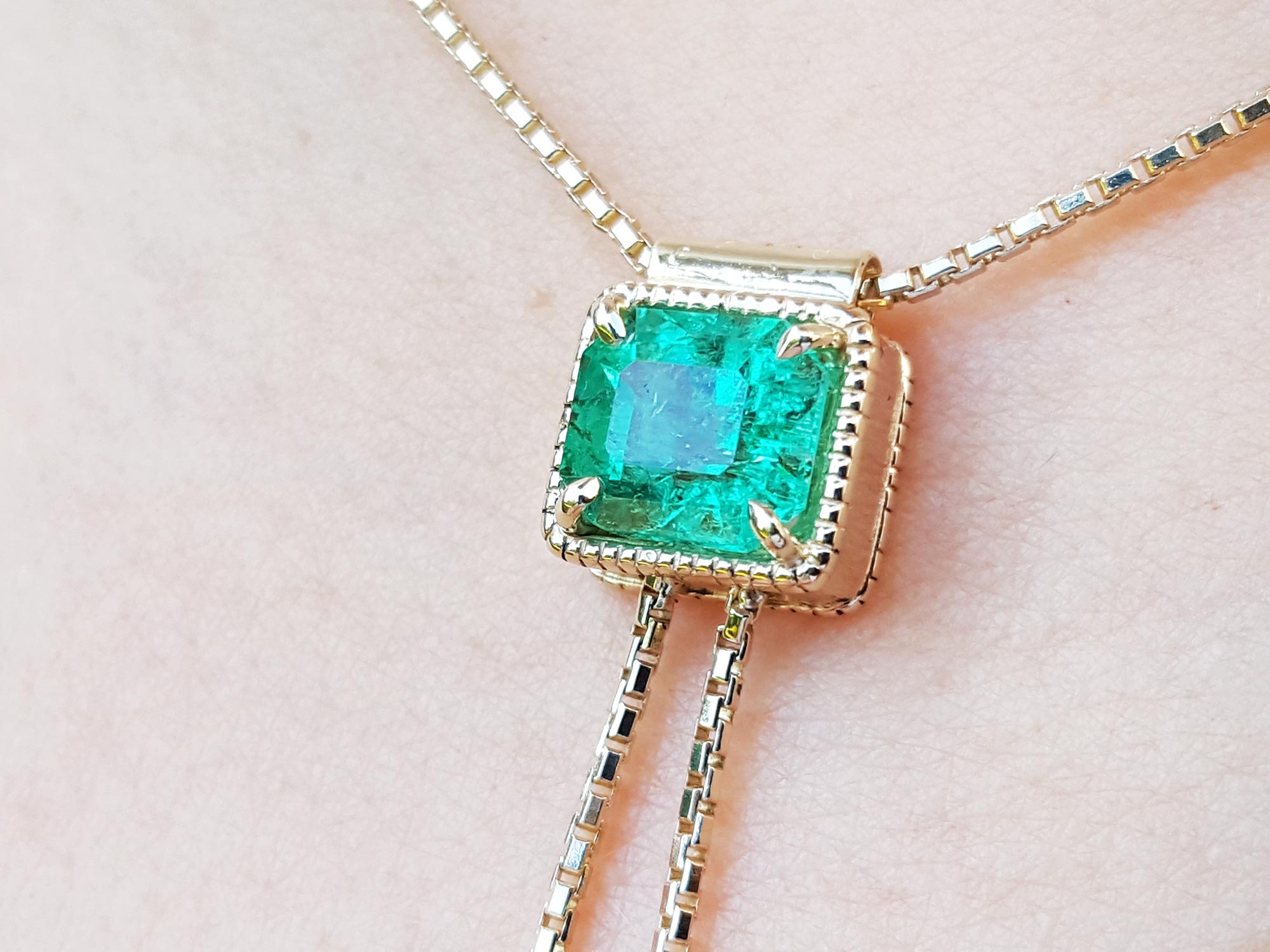 real Colombian emerald necklace