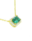 14k yellow gold emerald necklace