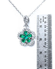 Cluster emerald and diamond necklace