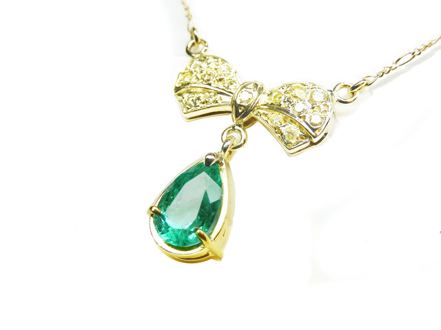 Wholesale Colombian emerald bow tie necklace