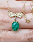 Genuine bow tie emerald necklace for sale