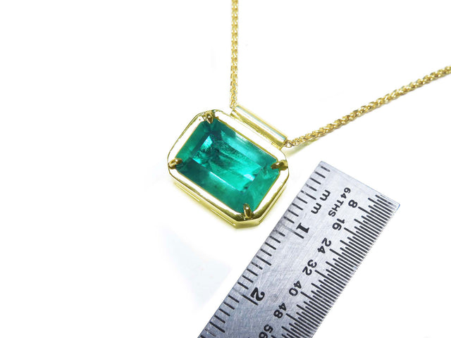 Green gemstone solitaire necklace for sale