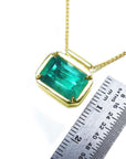 Green gemstone solitaire necklace for sale