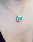 Real Colombian emerald solitaire necklace