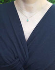 Real emerald pear cut necklace