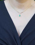 Pear cut genuine emerald necklace