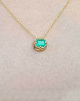 Bridal May birthstone emerald tulip necklace