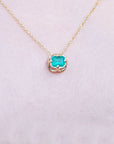 Bridal May birthstone emerald tulip necklace